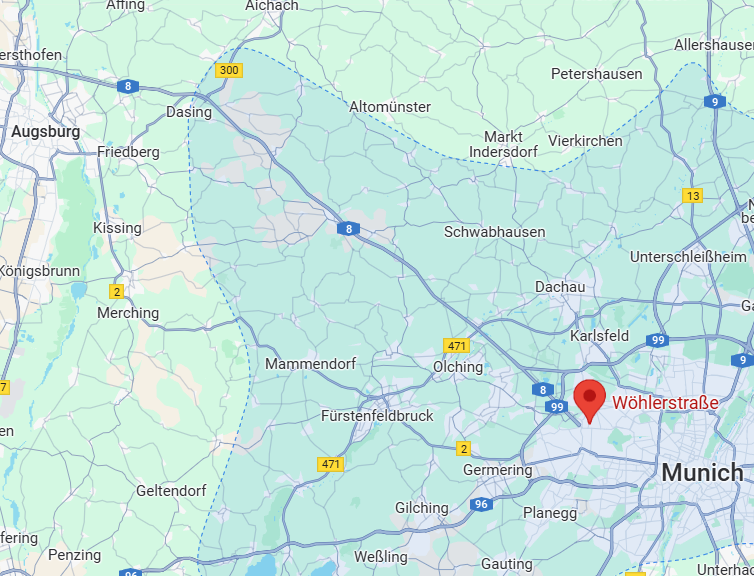 Karte des Einsatzgebiets